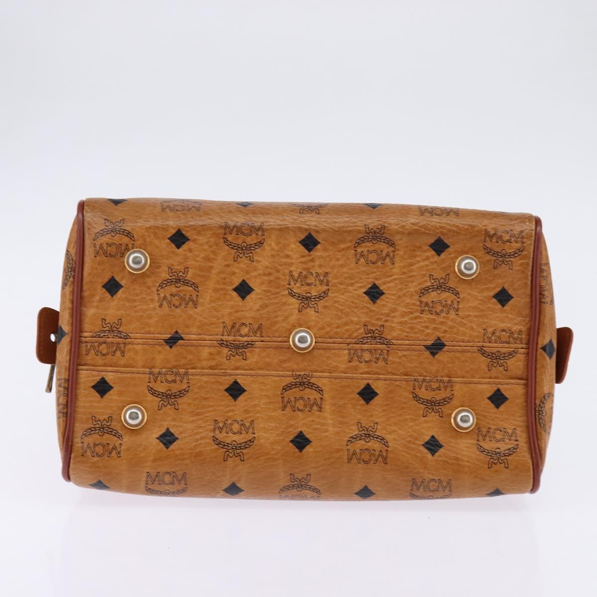 MCM Vicetos Logogram Hand Bag PVC 2way Brown Gold Auth 146250