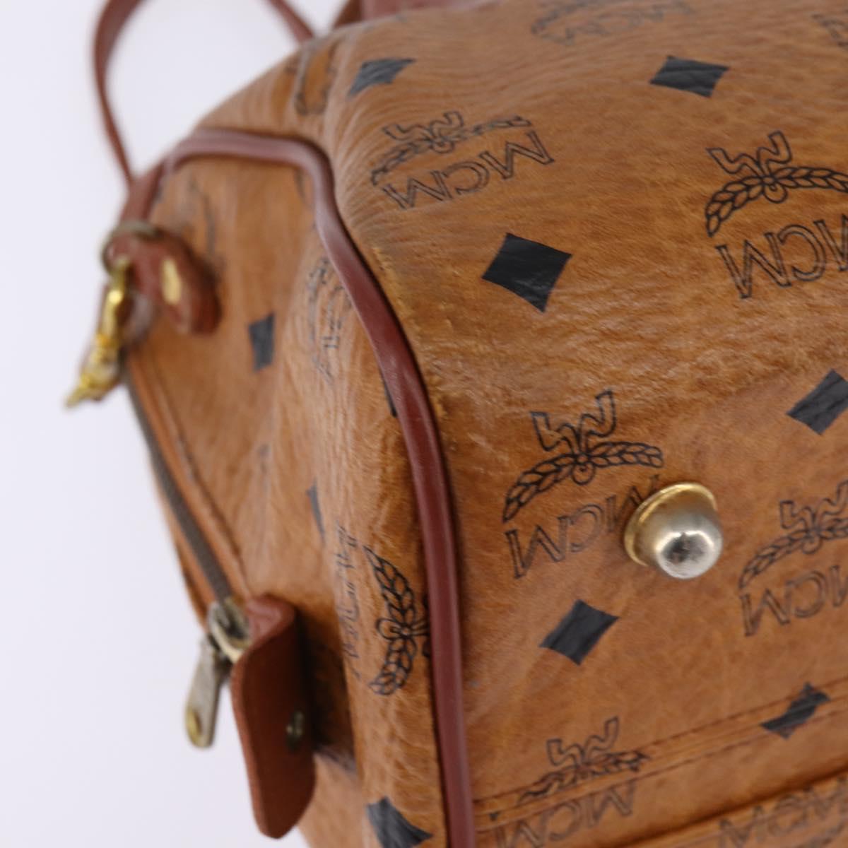 MCM Vicetos Logogram Hand Bag PVC 2way Brown Gold Auth 146250