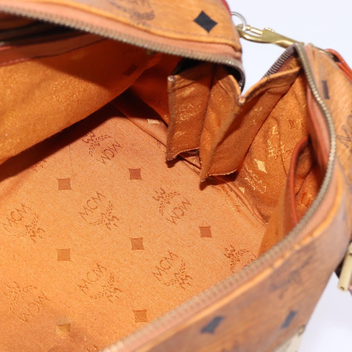 MCM Vicetos Logogram Hand Bag PVC 2way Brown Gold Auth 146250