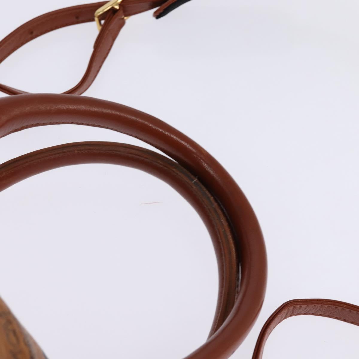 MCM Vicetos Logogram Hand Bag PVC 2way Brown Gold Auth 146250