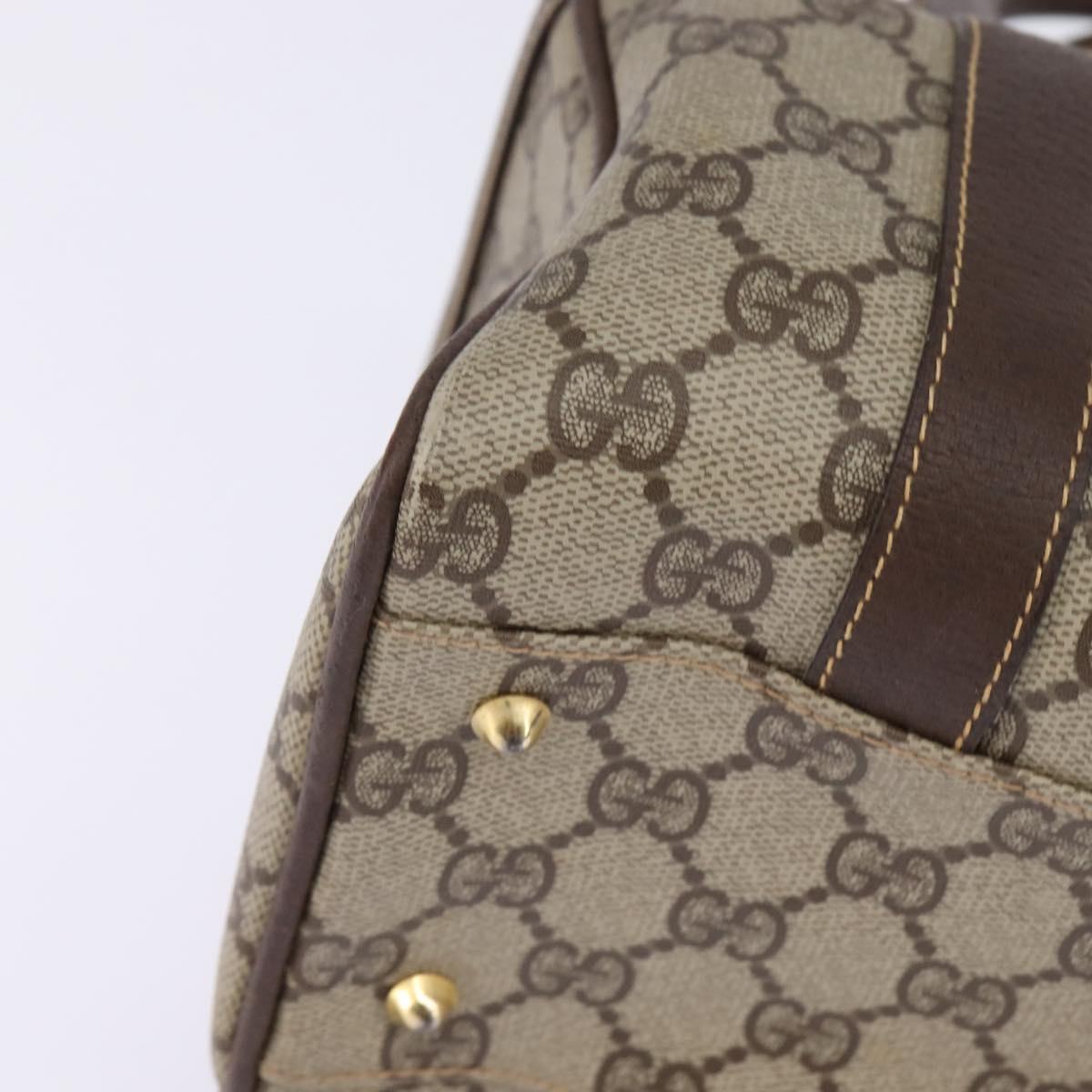 GUCCI GG Supreme Boston Bag PVC Beige Gold 000 58 0093 Auth 146253