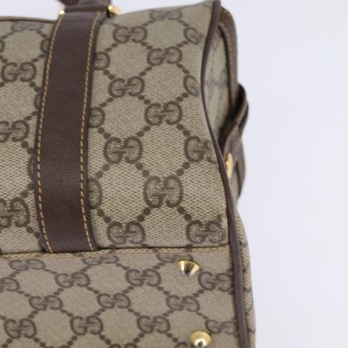 GUCCI GG Supreme Boston Bag PVC Beige Gold 000 58 0093 Auth 146253