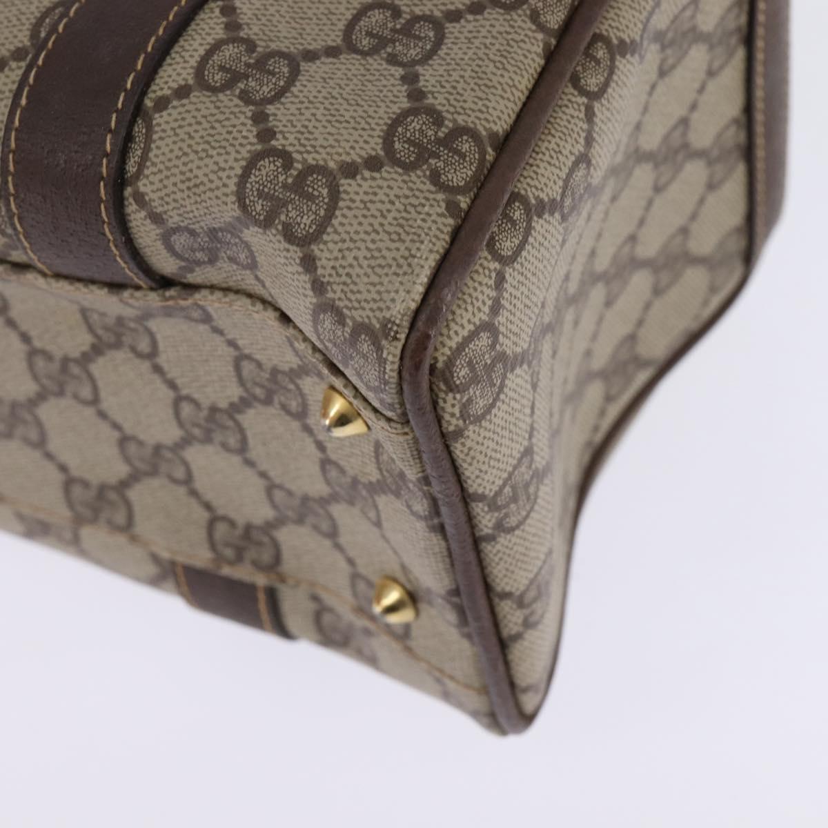 GUCCI GG Supreme Boston Bag PVC Beige Gold 000 58 0093 Auth 146253