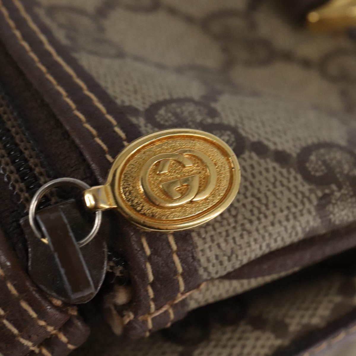 GUCCI GG Supreme Boston Bag PVC Beige Gold 000 58 0093 Auth 146253