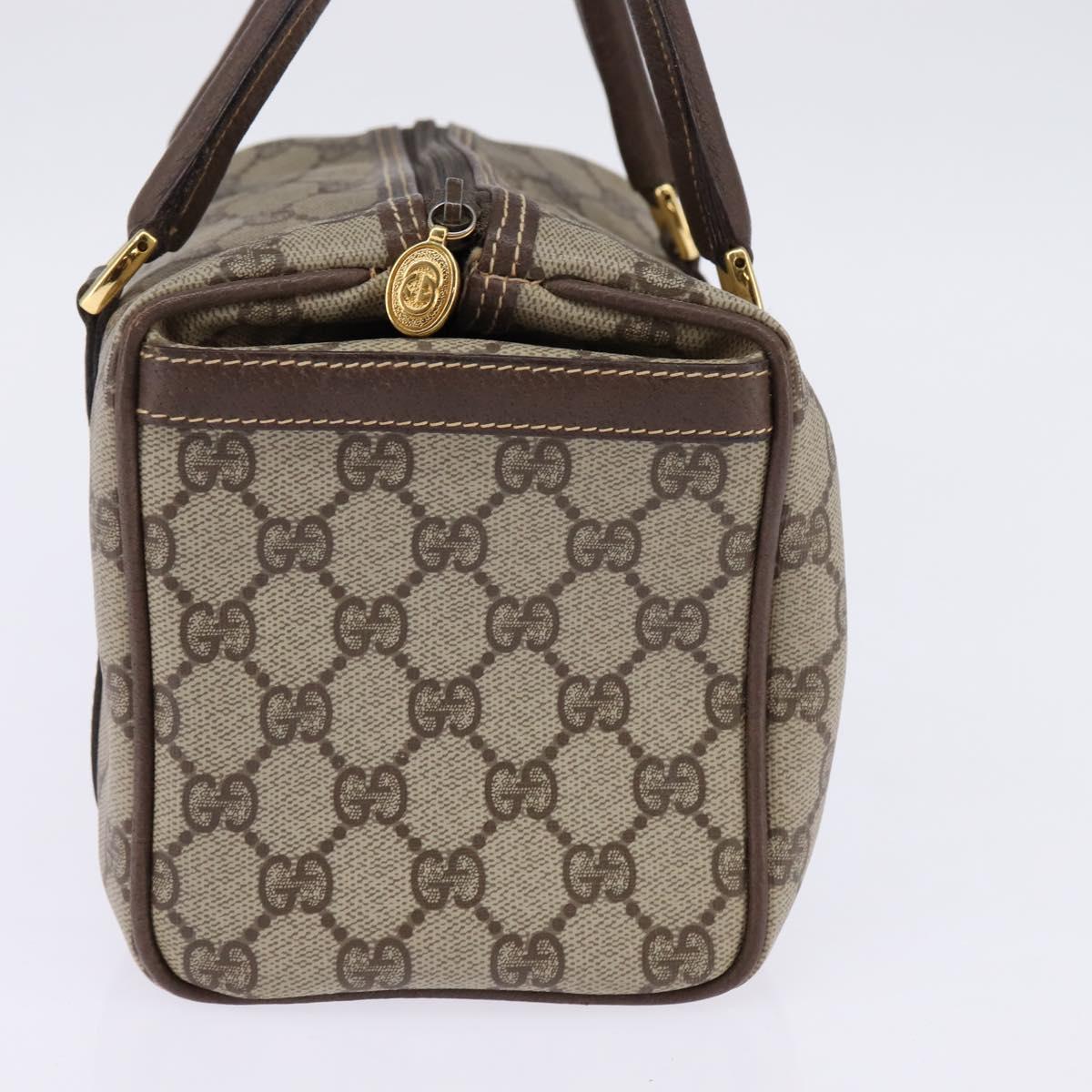 GUCCI GG Supreme Boston Bag PVC Beige Gold 000 58 0093 Auth 146253