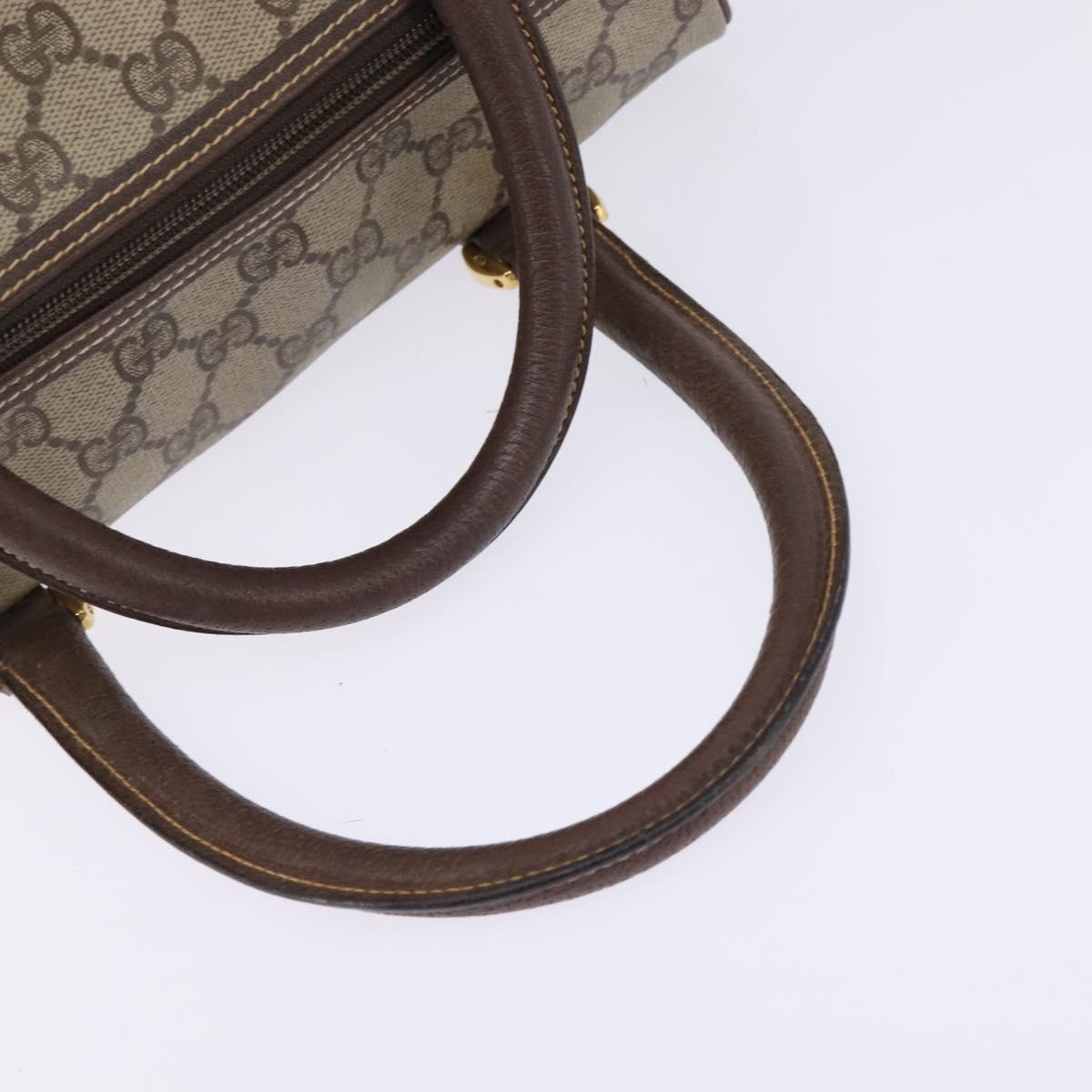 GUCCI GG Supreme Boston Bag PVC Beige Gold 000 58 0093 Auth 146253