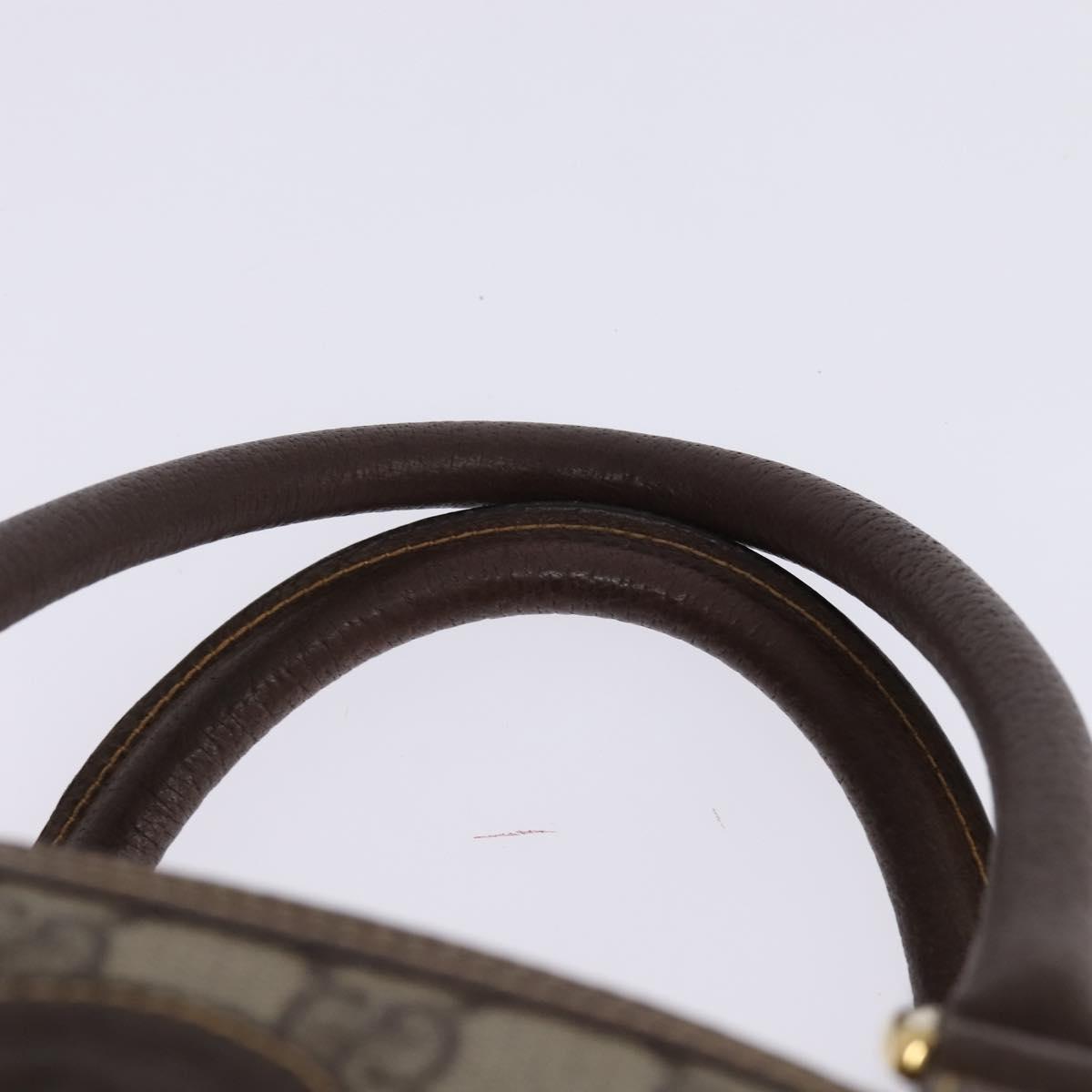 GUCCI GG Supreme Boston Bag PVC Beige Gold 000 58 0093 Auth 146253