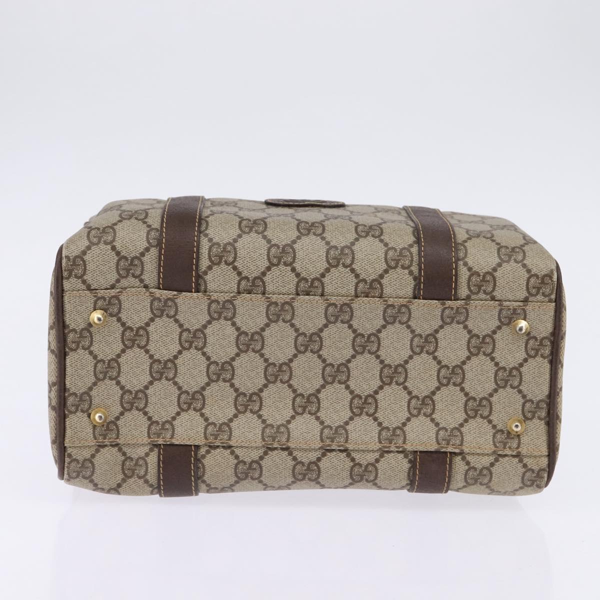 GUCCI GG Supreme Boston Bag PVC Beige Gold 000 58 0093 Auth 146253
