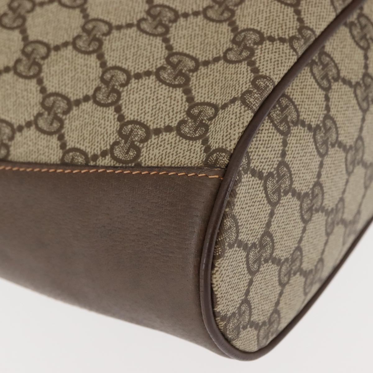 GUCCI GG Supreme Web Sherry Line Bag PVC Beige Gold 164 02 034 Auth 146255
