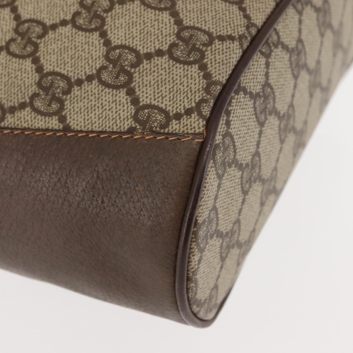GUCCI GG Supreme Web Sherry Line Bag PVC Beige Gold 164 02 034 Auth 146255