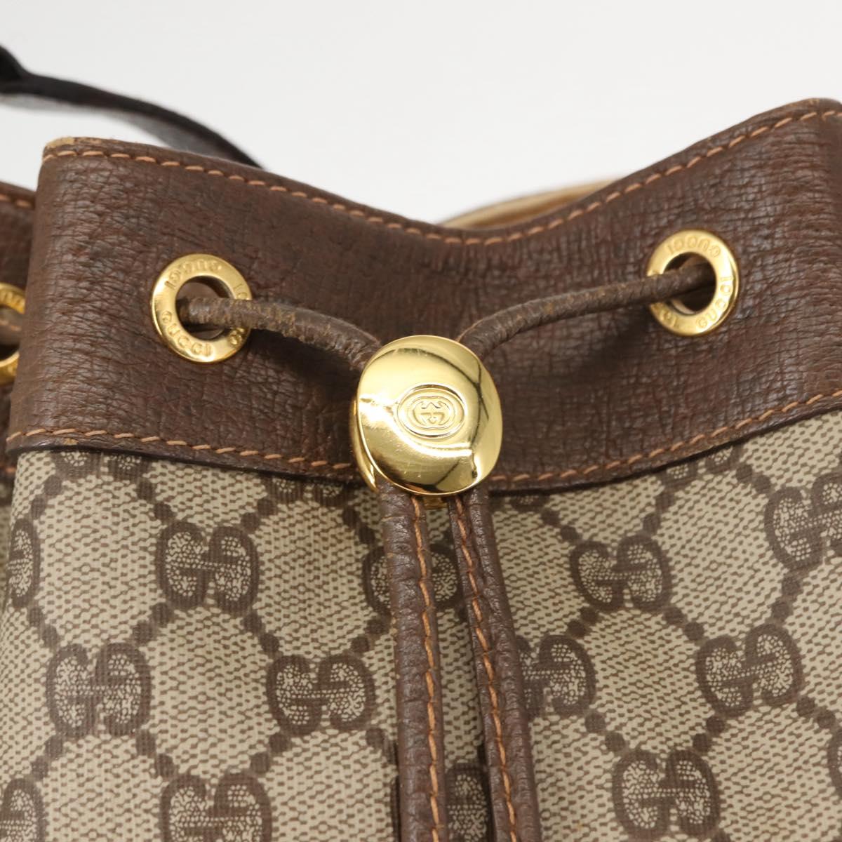 GUCCI GG Supreme Web Sherry Line Bag PVC Beige Gold 164 02 034 Auth 146255