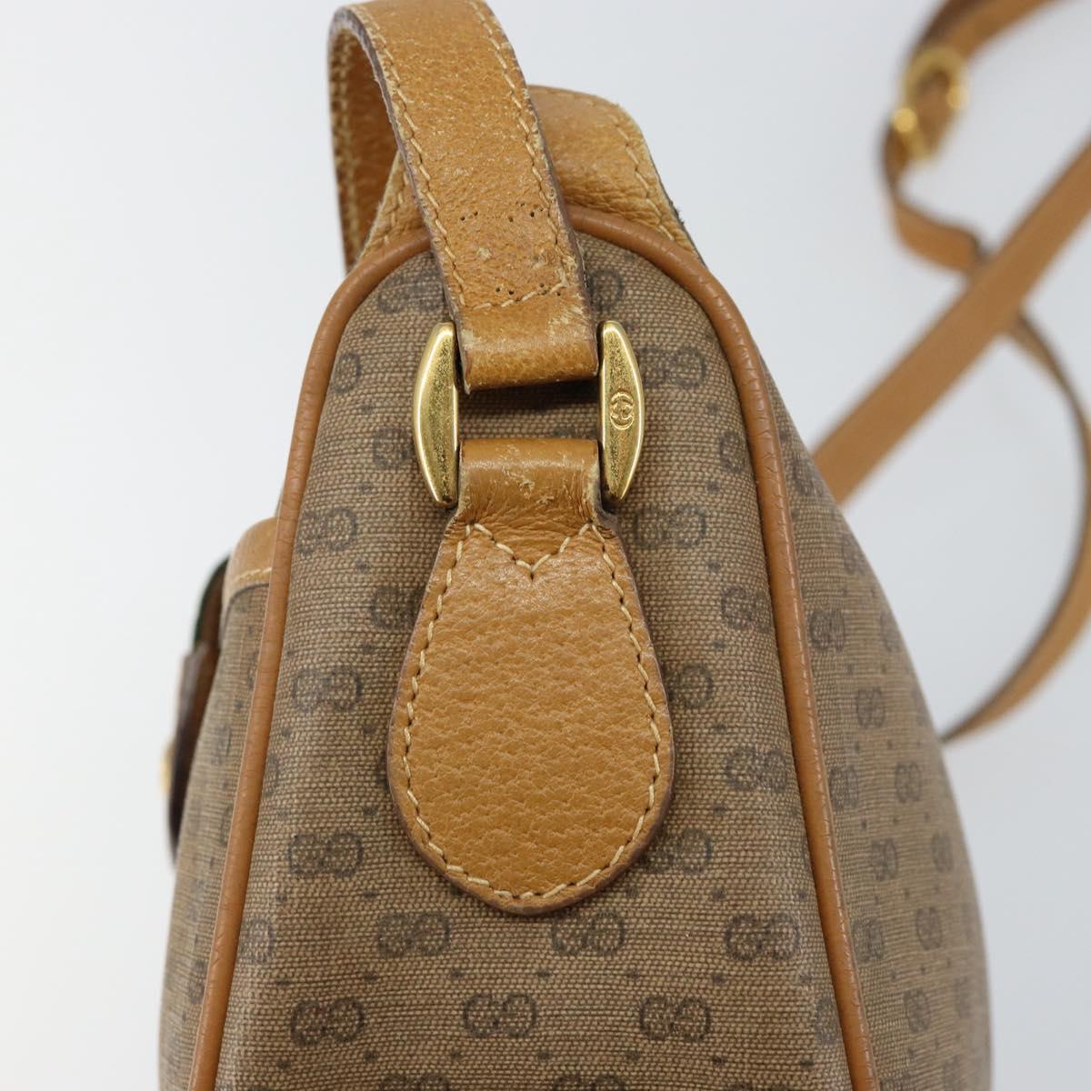 GUCCI Micro GG Supreme Web Sherry Line Bag PVC Beige Gold 89 02 032 Auth 146259