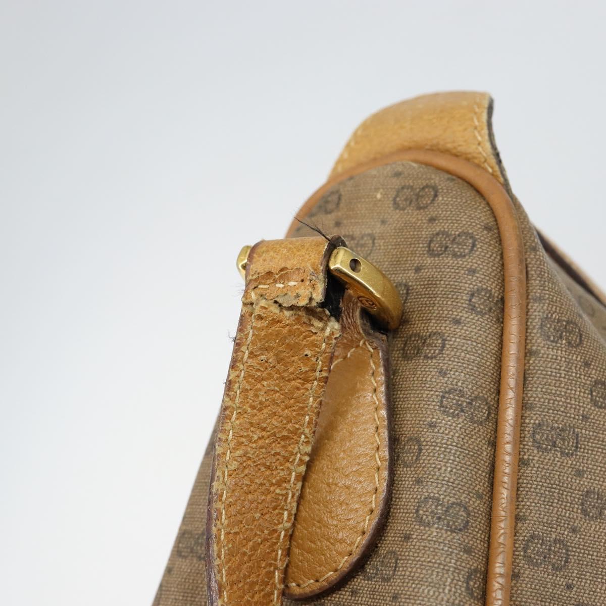 GUCCI Micro GG Supreme Web Sherry Line Bag PVC Beige Gold 89 02 032 Auth 146259