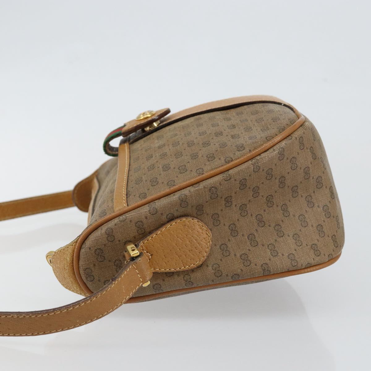 GUCCI Micro GG Supreme Web Sherry Line Bag PVC Beige Gold 89 02 032 Auth 146259