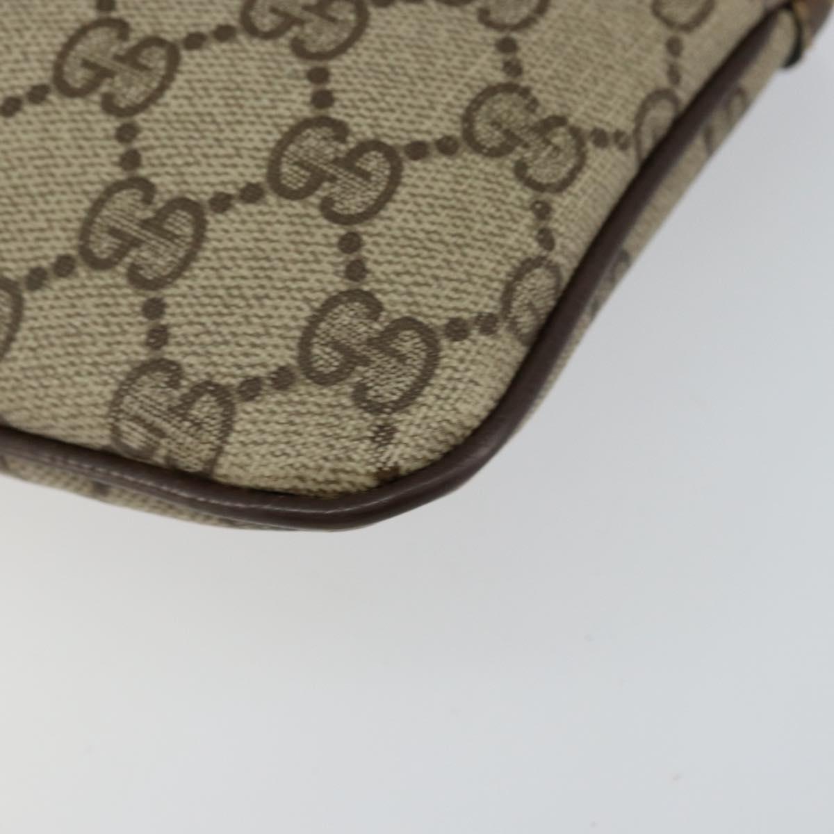 GUCCI GG Supreme Web Sherry Line Bag PVC Beige Gold 904 02 047 Auth 146261