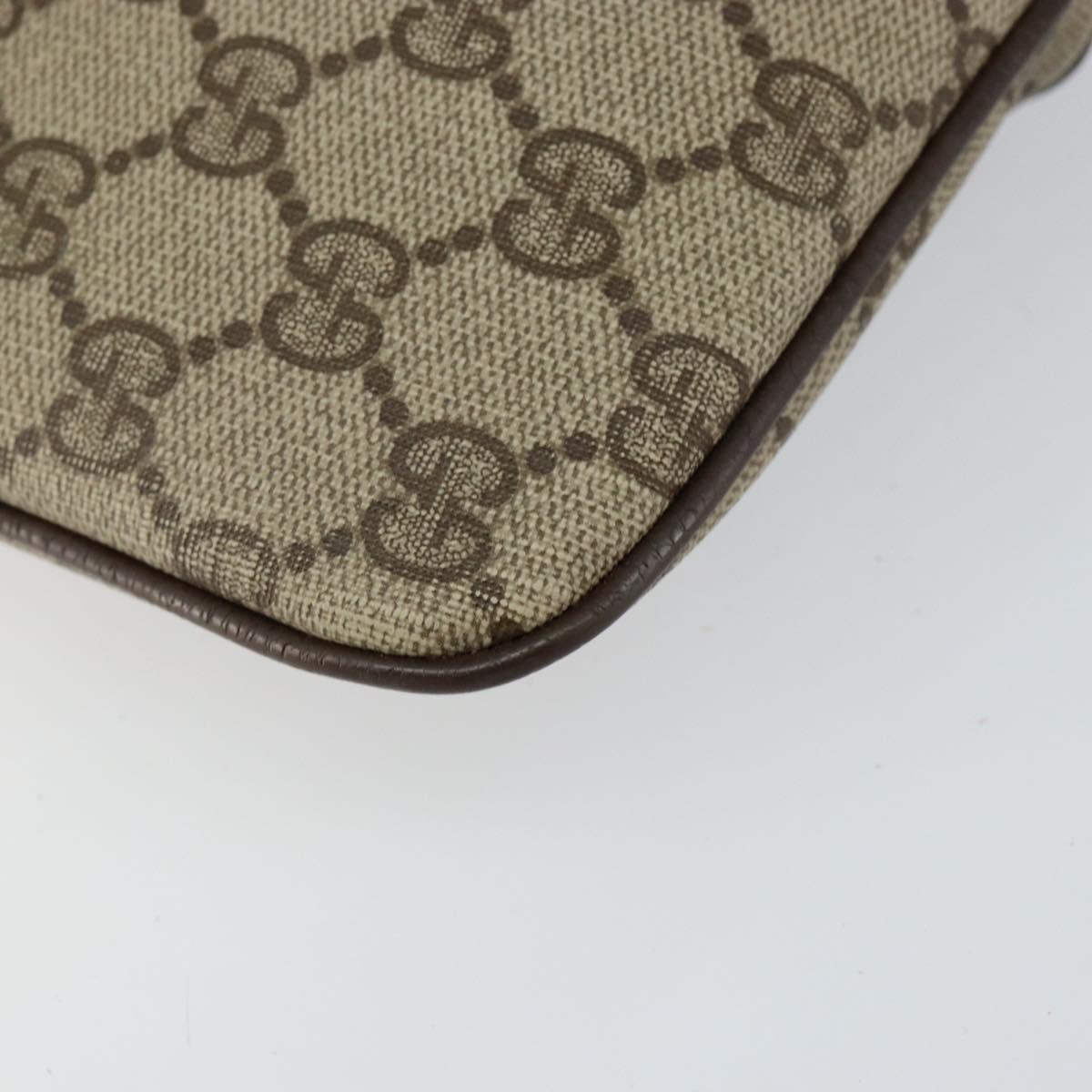 GUCCI GG Supreme Web Sherry Line Bag PVC Beige Gold 904 02 047 Auth 146261