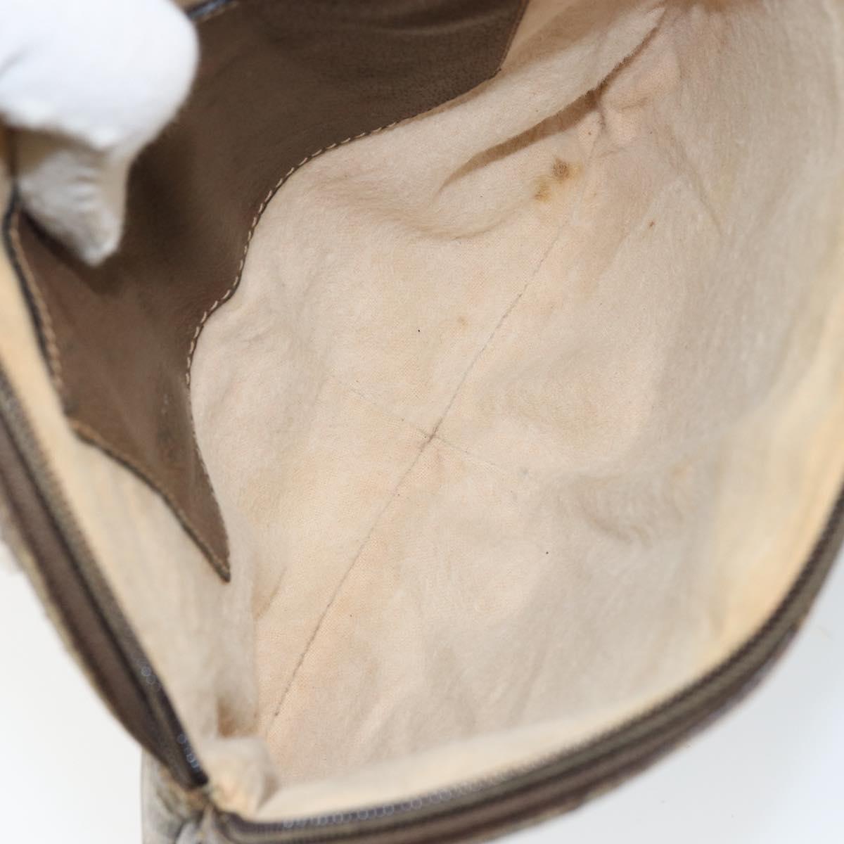 GUCCI GG Supreme Web Sherry Line Bag PVC Beige Gold 904 02 047 Auth 146261