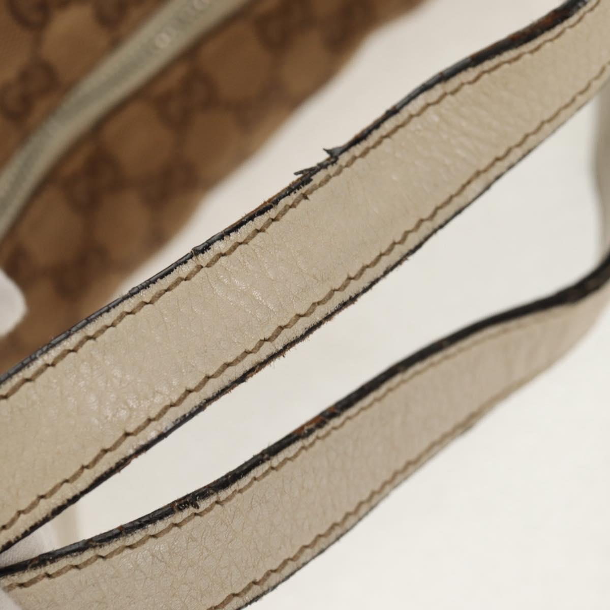 GUCCI GG Canvas Horsebit Tote Bag 2way Beige Gold 232949 Auth 146265