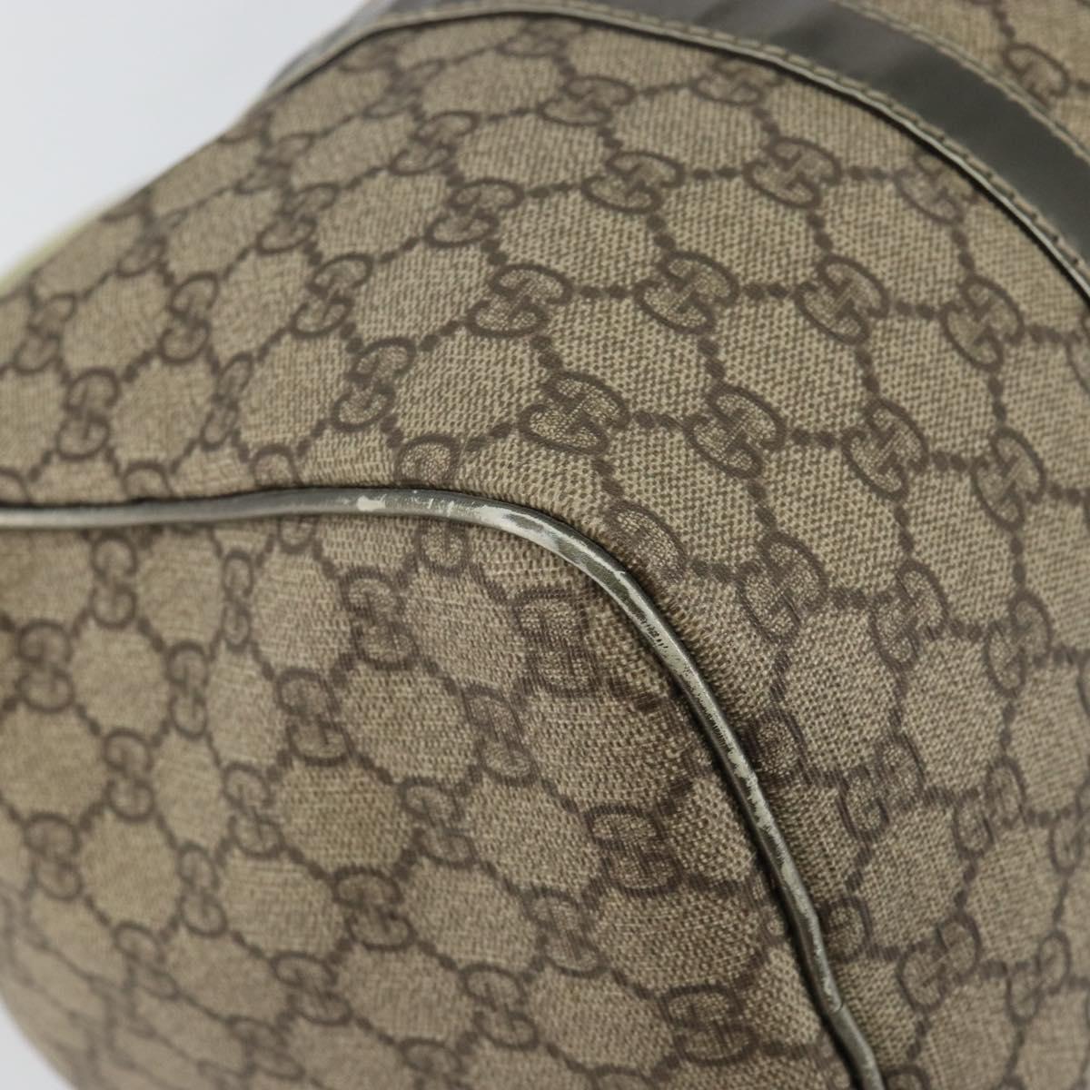 GUCCI GG Supreme Boston Bag PVC Beige Gold 193603 Auth 146267