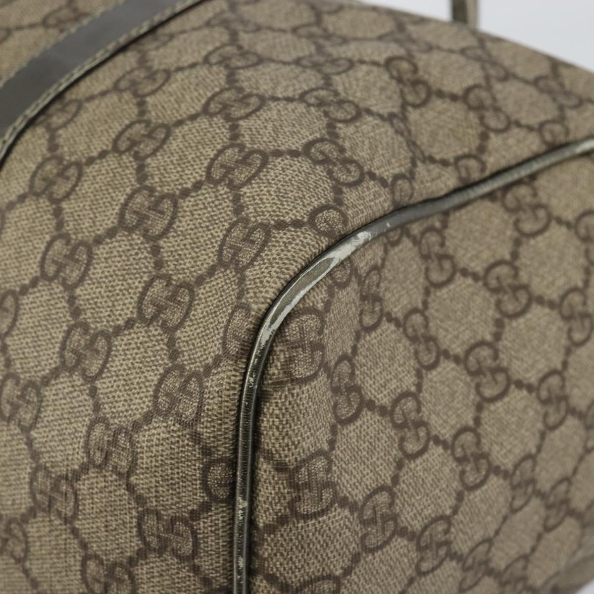 GUCCI GG Supreme Boston Bag PVC Beige Gold 193603 Auth 146267