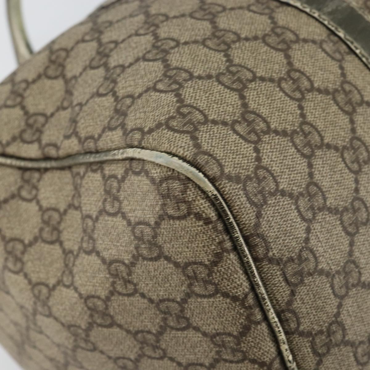 GUCCI GG Supreme Boston Bag PVC Beige Gold 193603 Auth 146267
