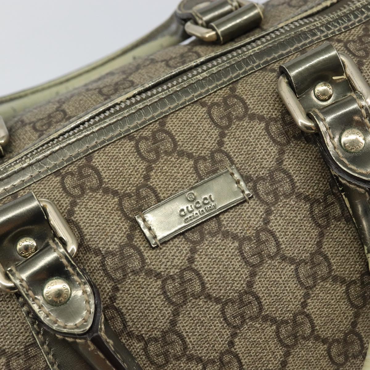 GUCCI GG Supreme Boston Bag PVC Beige Gold 193603 Auth 146267