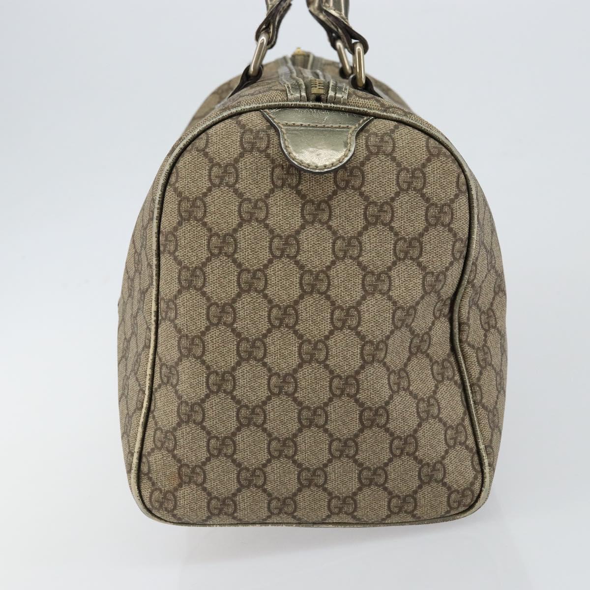 GUCCI GG Supreme Boston Bag PVC Beige Gold 193603 Auth 146267