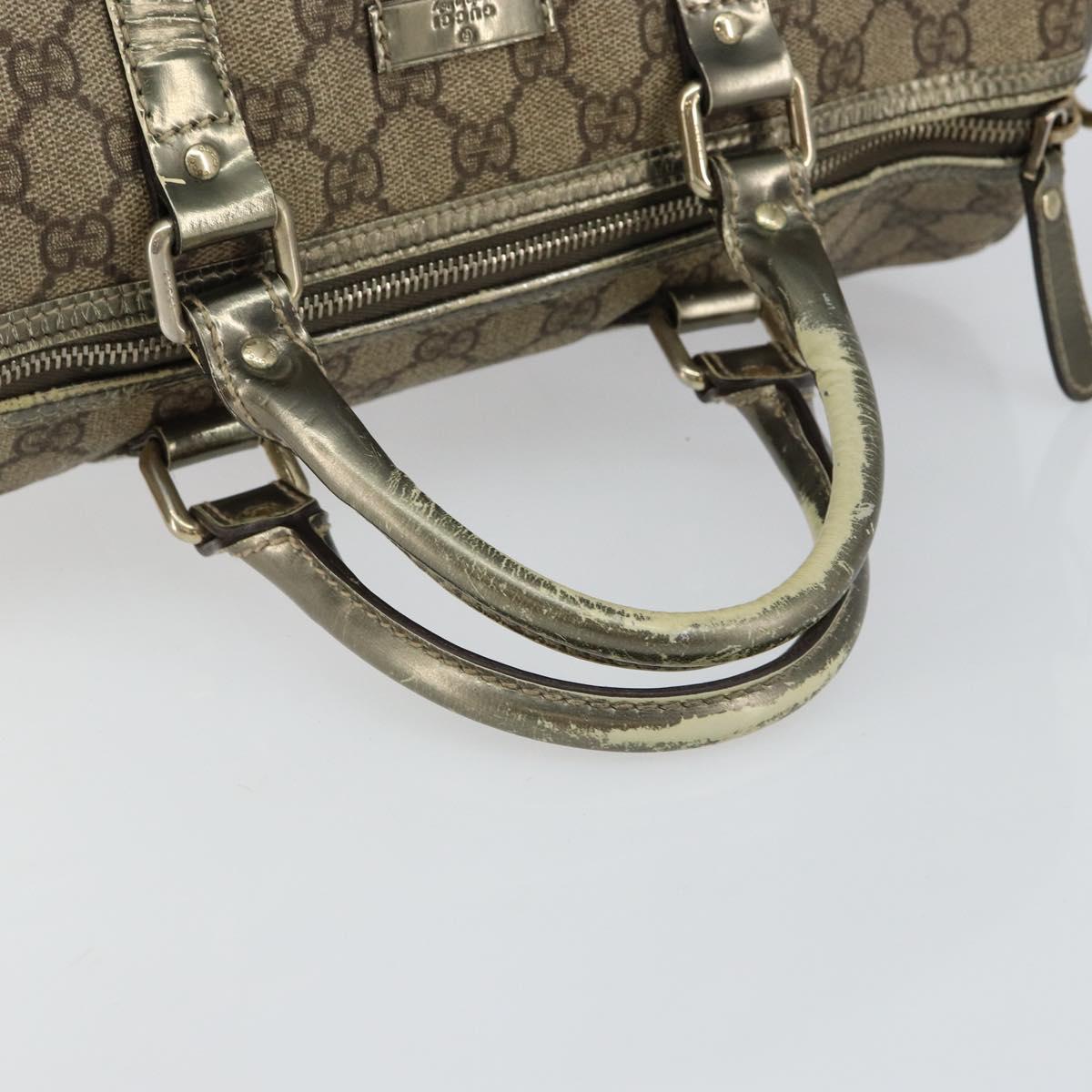 GUCCI GG Supreme Boston Bag PVC Beige Gold 193603 Auth 146267
