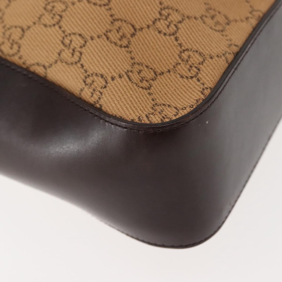 GUCCI GG Canvas Tote Bag Beige Silver 73983 Auth 146269