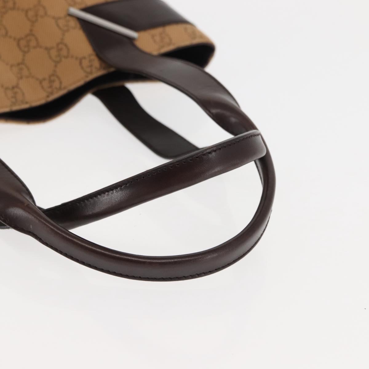 GUCCI GG Canvas Tote Bag Beige Silver 73983 Auth 146269