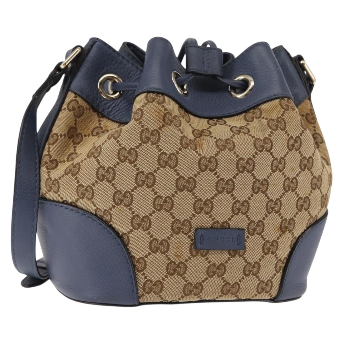 GUCCI GG Canvas Shoulder Bag Beige Gold 388704 Auth 146270