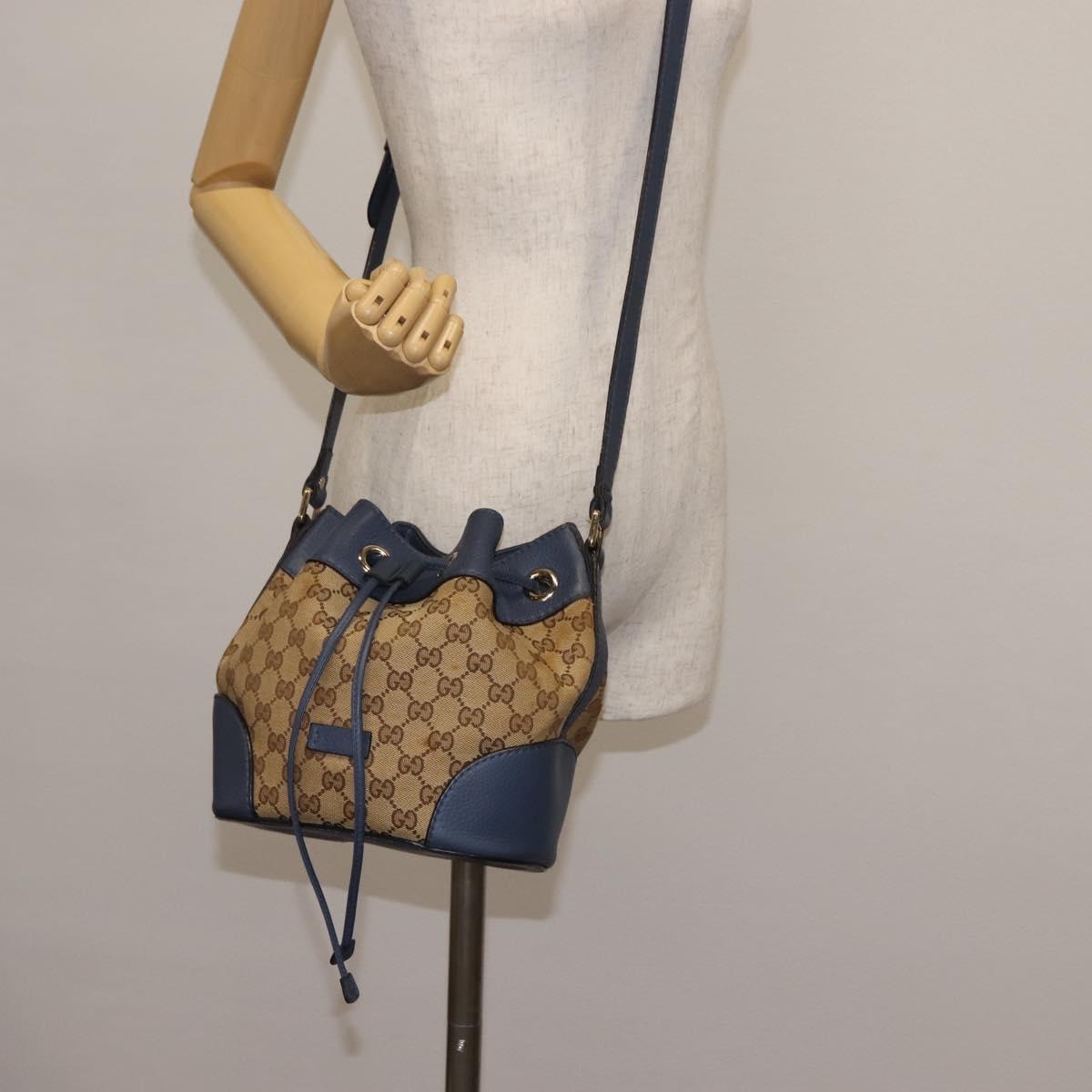 GUCCI GG Canvas Shoulder Bag Beige Gold 388704 Auth 146270