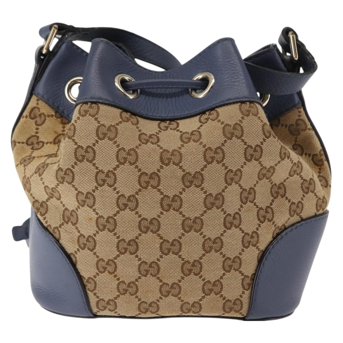 GUCCI GG Canvas Shoulder Bag Beige Gold 388704 Auth 146270