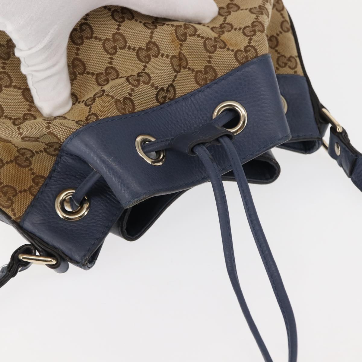 GUCCI GG Canvas Shoulder Bag Beige Gold 388704 Auth 146270