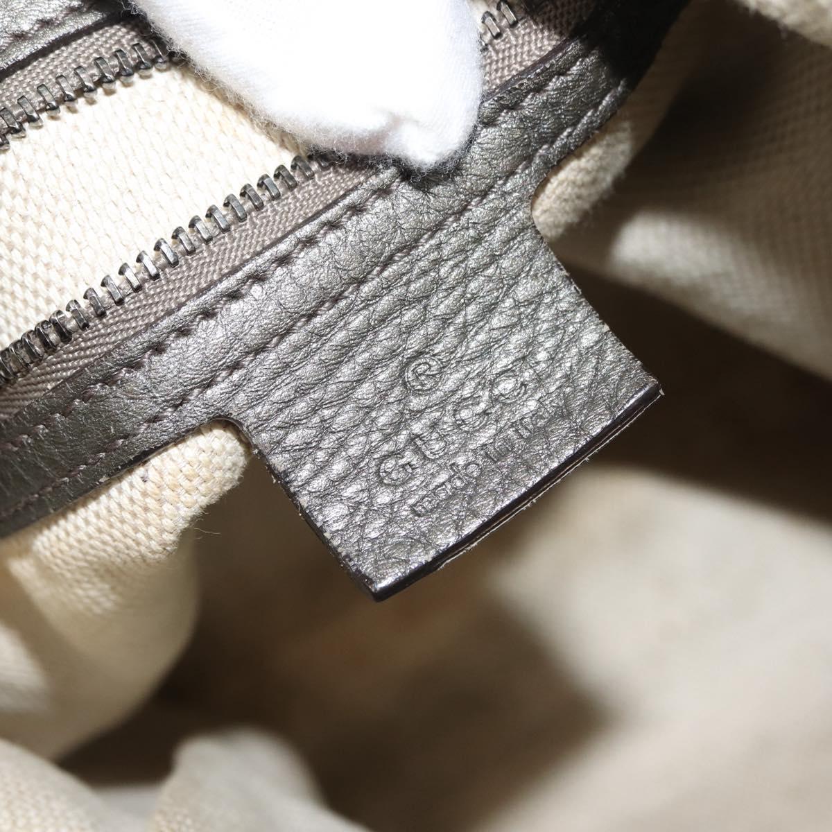 GUCCI Soho Chain Shoulder Bag Leather Gray 326706 Auth 146271