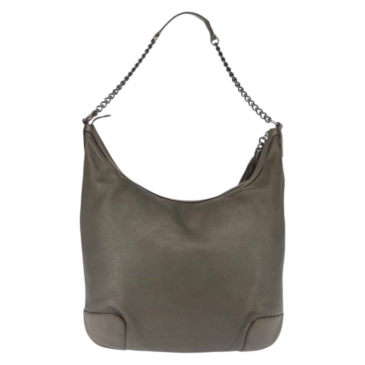 GUCCI Soho Chain Shoulder Bag Leather Gray 326706 Auth 146271