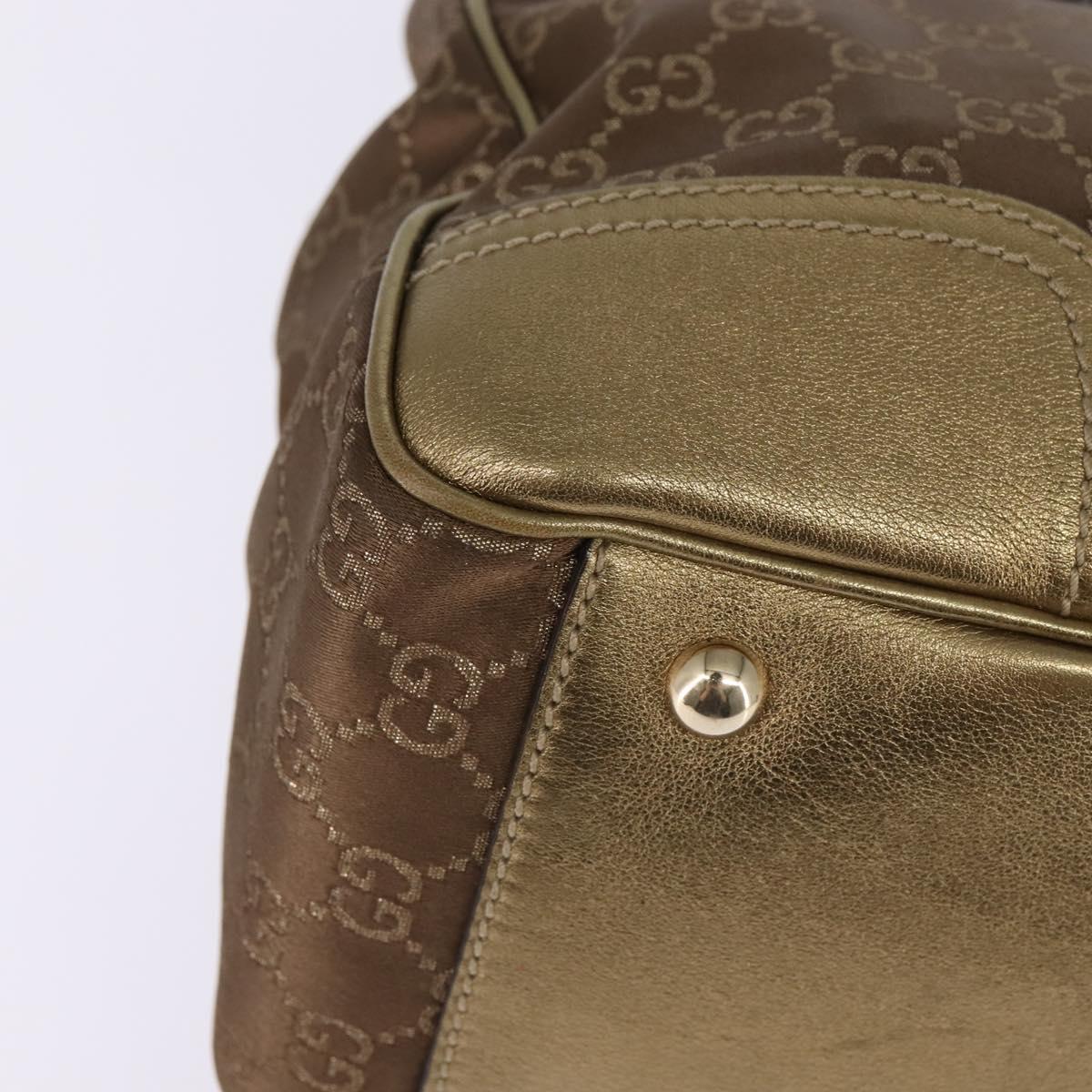 GUCCI Prince GG Canvas Tote Bag Brown Gold 177052 Auth 146272