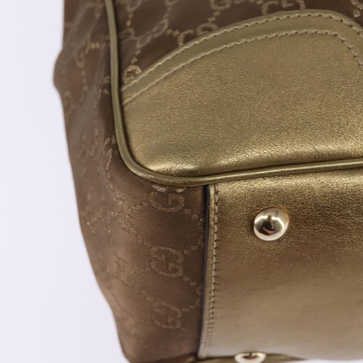 GUCCI Prince GG Canvas Tote Bag Brown Gold 177052 Auth 146272