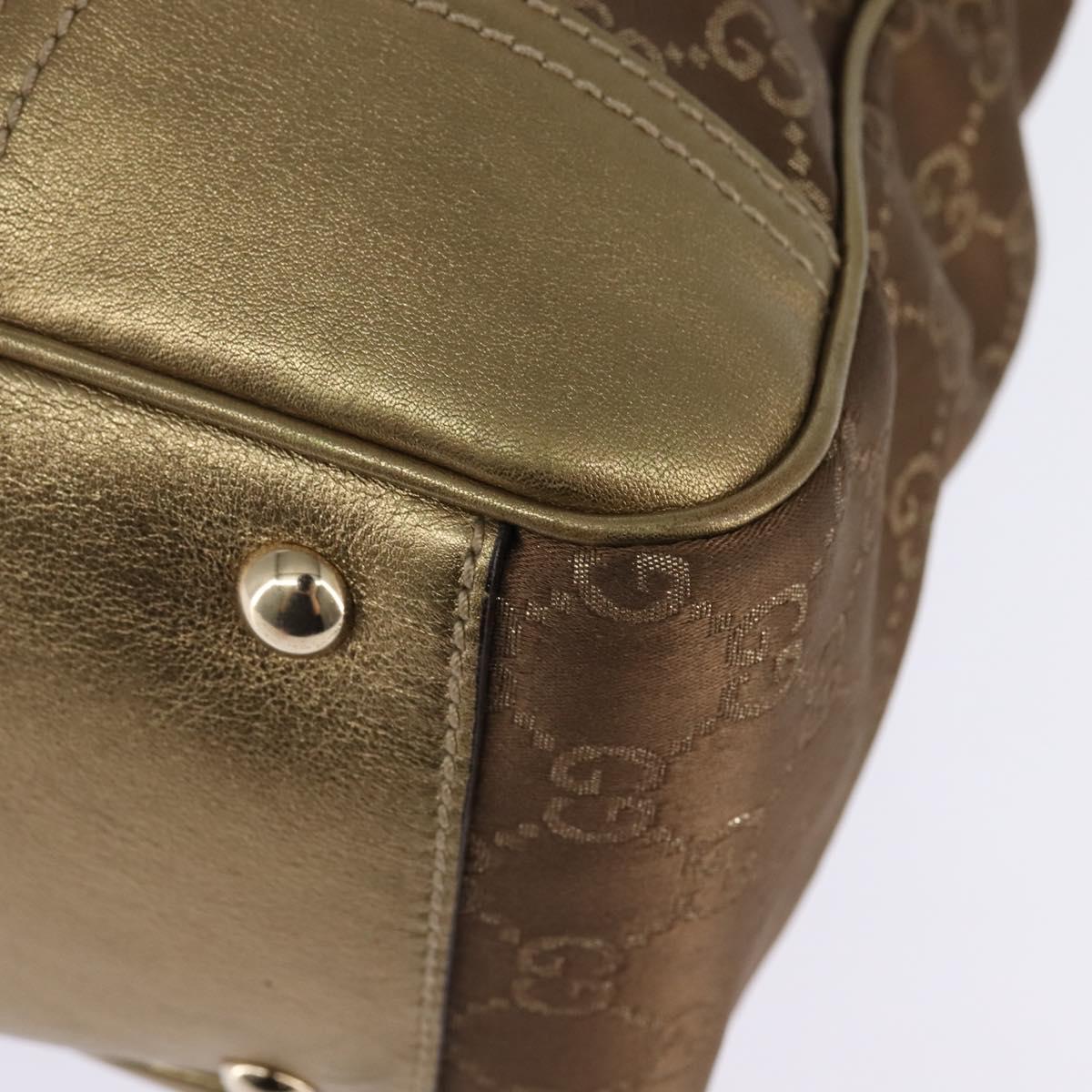 GUCCI Prince GG Canvas Tote Bag Brown Gold 177052 Auth 146272