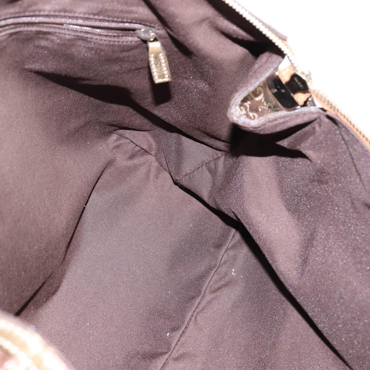 GUCCI Prince GG Canvas Tote Bag Brown Gold 177052 Auth 146272