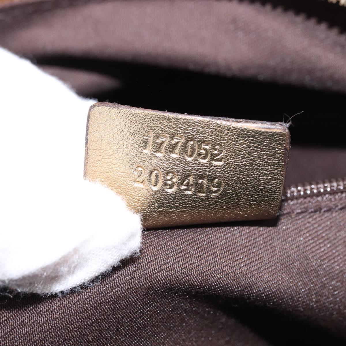 GUCCI Prince GG Canvas Tote Bag Brown Gold 177052 Auth 146272