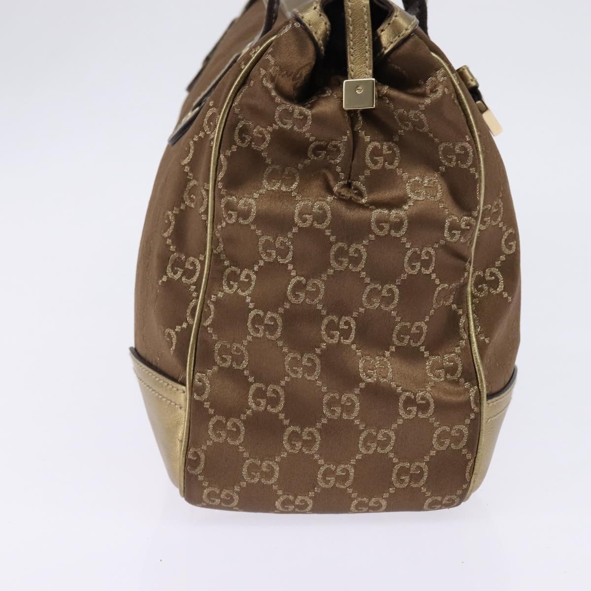 GUCCI Prince GG Canvas Tote Bag Brown Gold 177052 Auth 146272