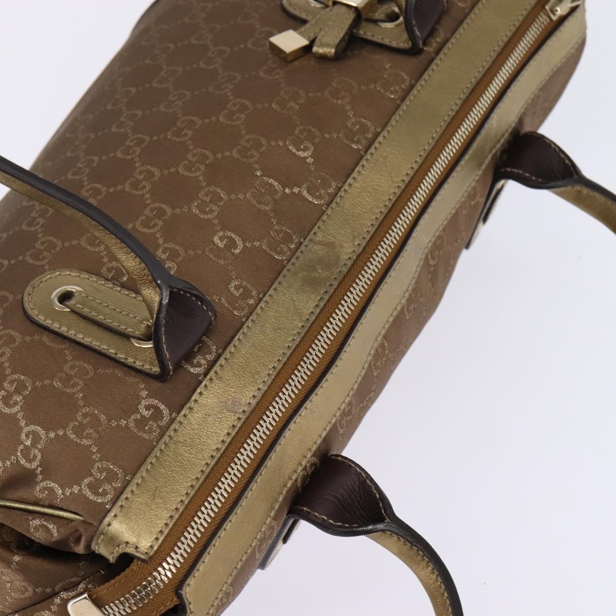 GUCCI Prince GG Canvas Tote Bag Brown Gold 177052 Auth 146272