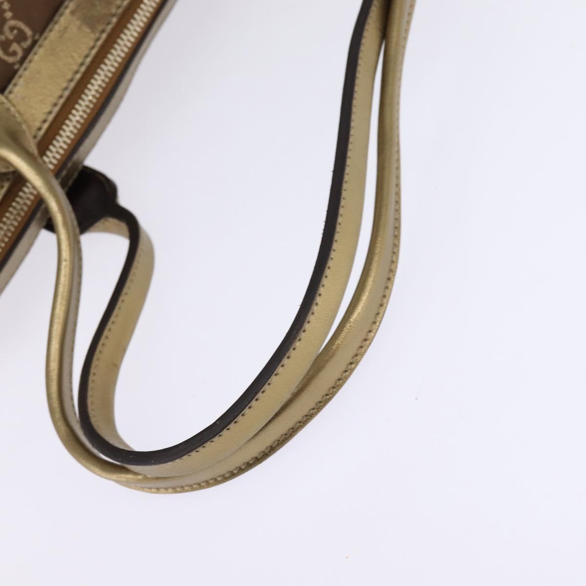 GUCCI Prince GG Canvas Tote Bag Brown Gold 177052 Auth 146272