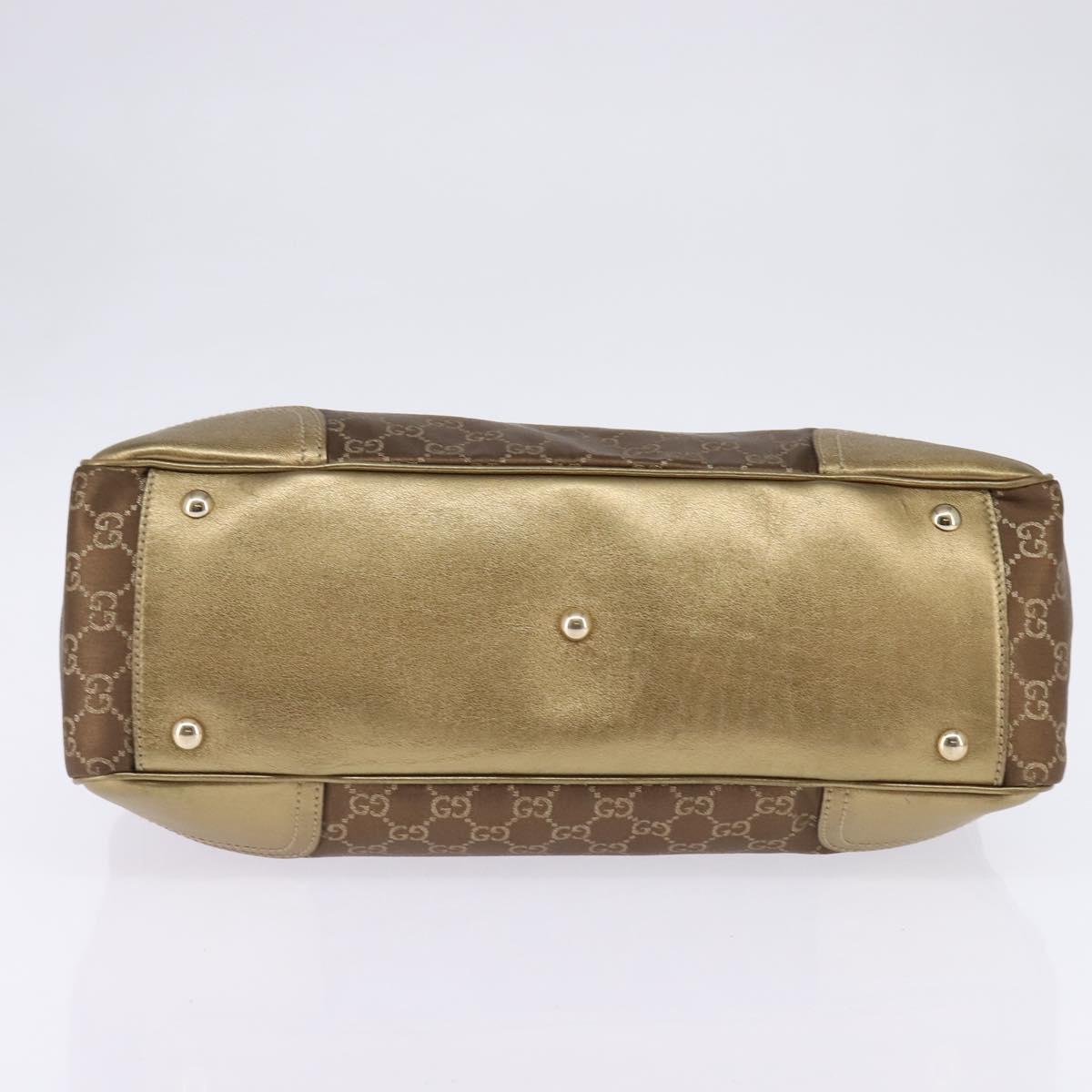 GUCCI Prince GG Canvas Tote Bag Brown Gold 177052 Auth 146272
