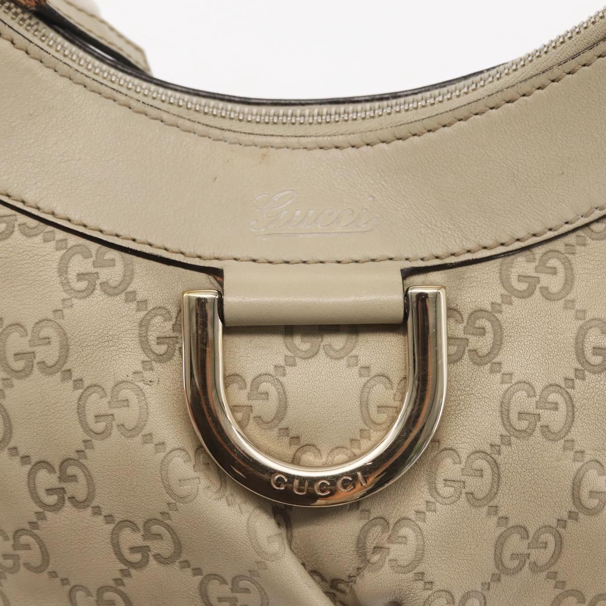 GUCCI Guccissima Abbey GG Canvas Shoulder Bag Leather Beige 190525 Auth 146273