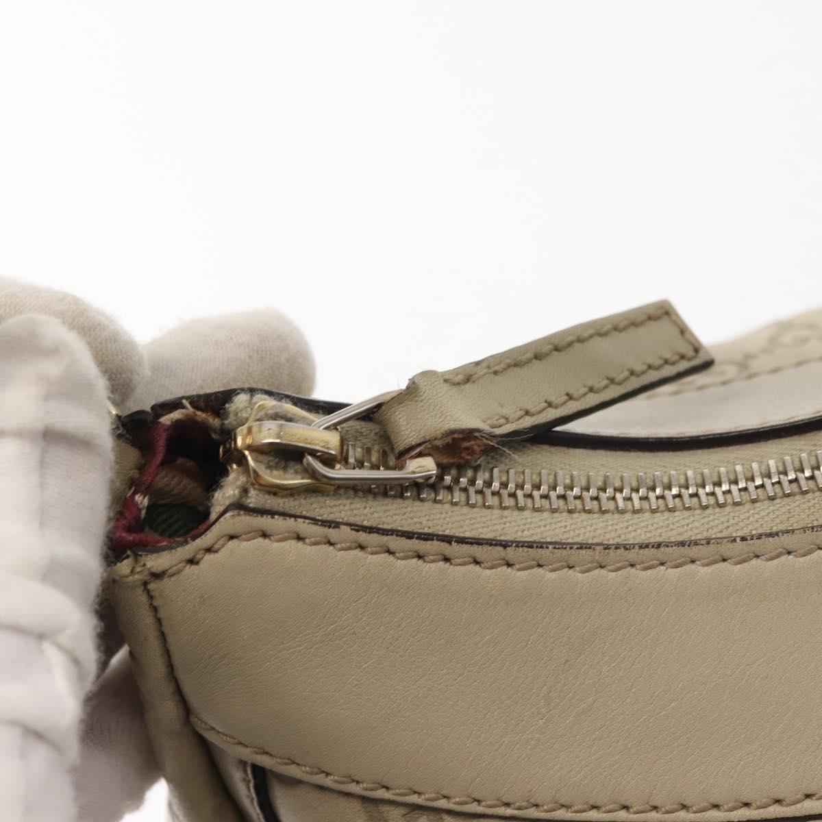 GUCCI Guccissima Abbey GG Canvas Shoulder Bag Leather Beige 190525 Auth 146273