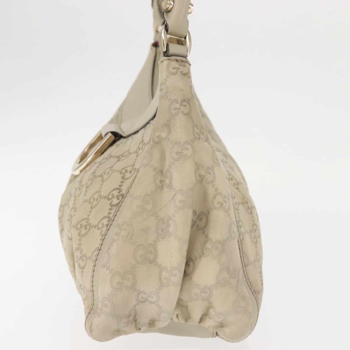 GUCCI Guccissima Abbey GG Canvas Shoulder Bag Leather Beige 190525 Auth 146273