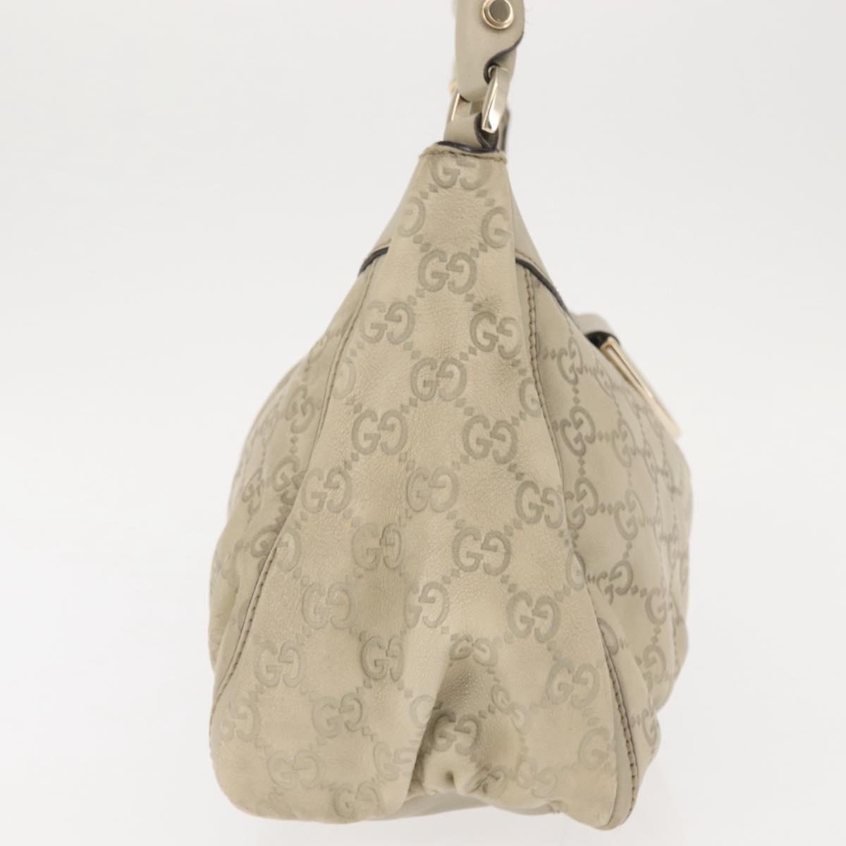 GUCCI Guccissima Abbey GG Canvas Shoulder Bag Leather Beige 190525 Auth 146273