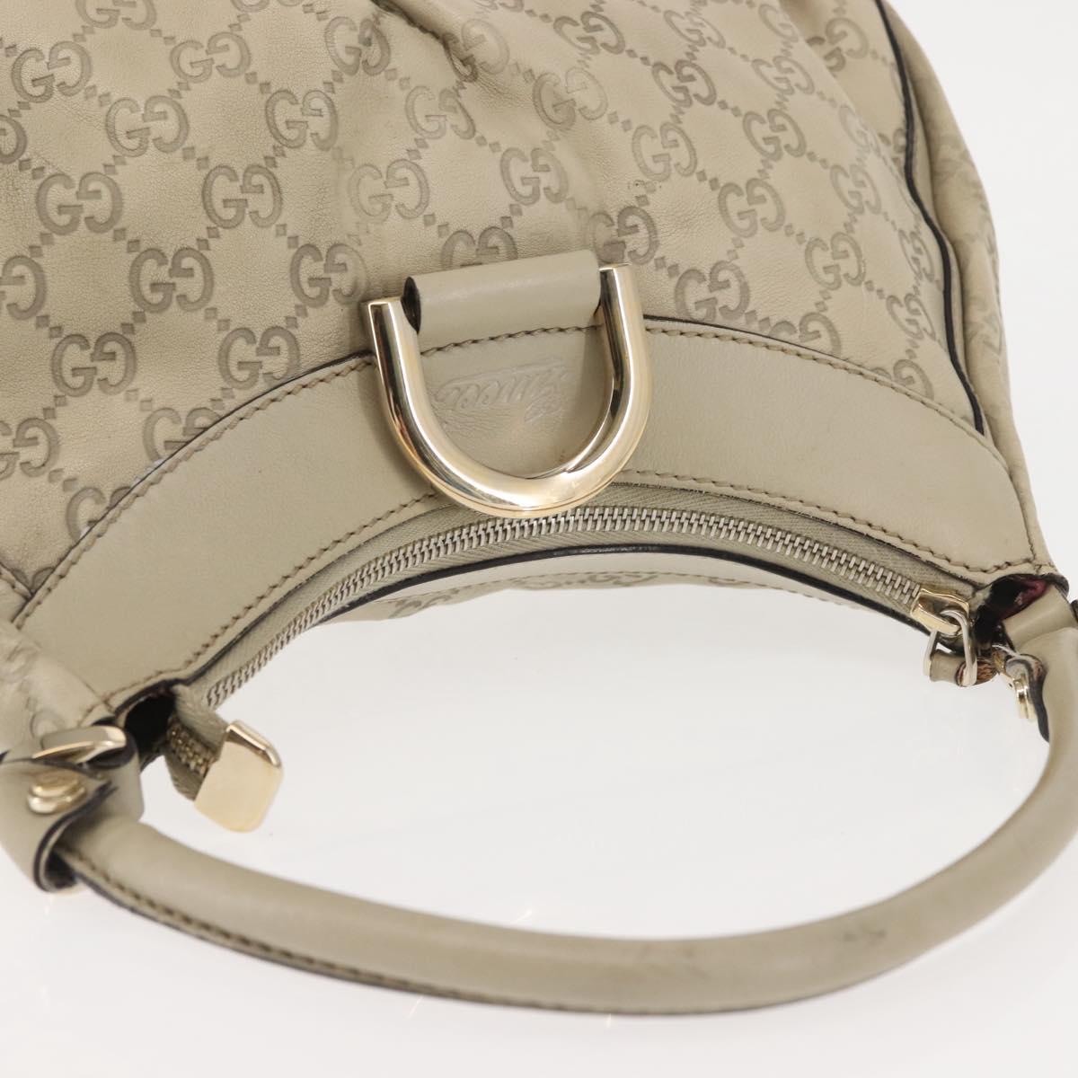 GUCCI Guccissima Abbey GG Canvas Shoulder Bag Leather Beige 190525 Auth 146273